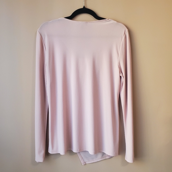 JONES NEW YORK Blush Pink Faux Wrap Blouse Top w Drape Neckline - Picture 11 of 12